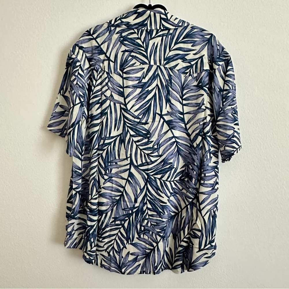 Free People x Sandrine Rose Blue Tropical Hawaiian Western Top Size M - Picture 3 of 8